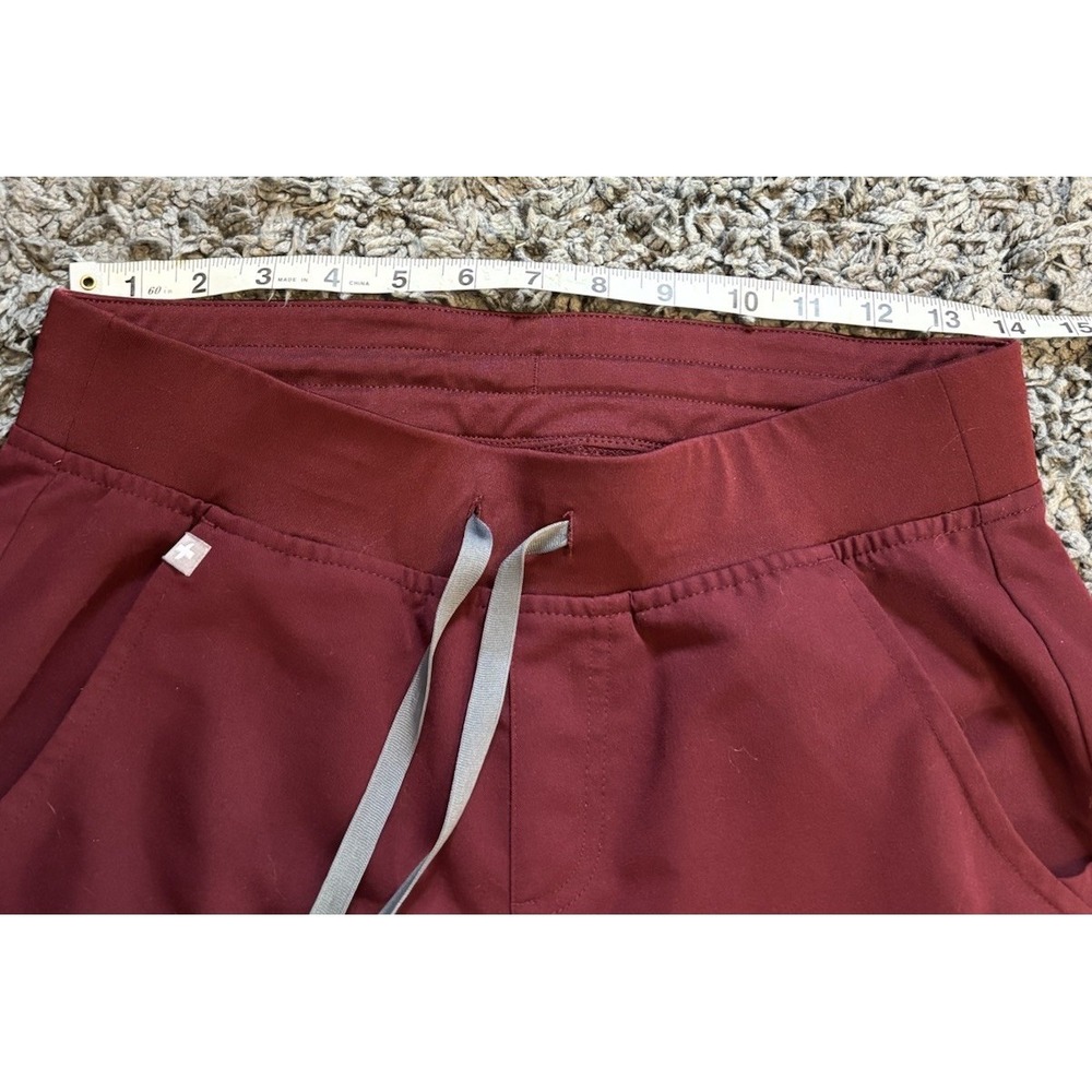 Figs Scrub Technical Collection Pants Joggers Maroon Drawstring Womens Sz S - Picture 5 of 10